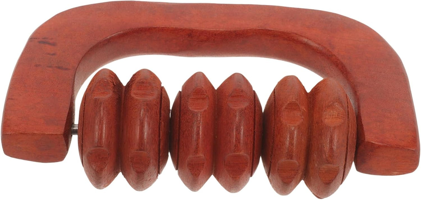 VALICLUD 2 Pezzi Massaggiatore in Legno Massaggiante Massaggio Posteriore Massaggiatore Per Il Mal Di Schiena Massaggiatore a Rulli Massaggiatore Manuale Di Legno