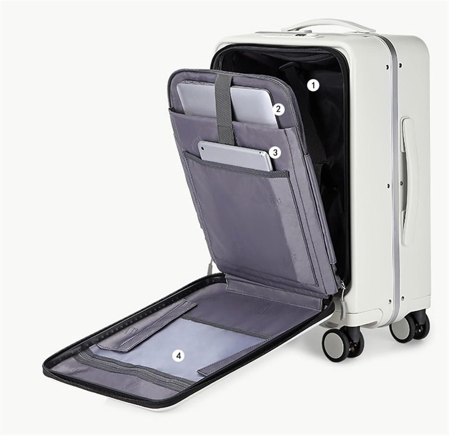 Suitcase Suitcases with Universal Wheel Security Luggage USB Interface Lightweight TSA Code Lock Carry-on Suitcase (Color : A, Size : 24in)