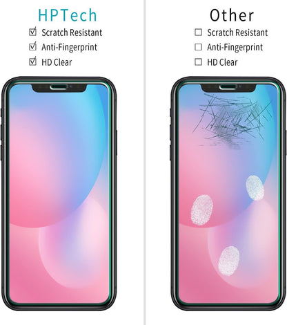 [2-Pack] HPTech Screen Protector Compatible for iPhone 11 and iPhone XR Tempered Glass 6.1-inch, Case Friendly, Anti-Scratch