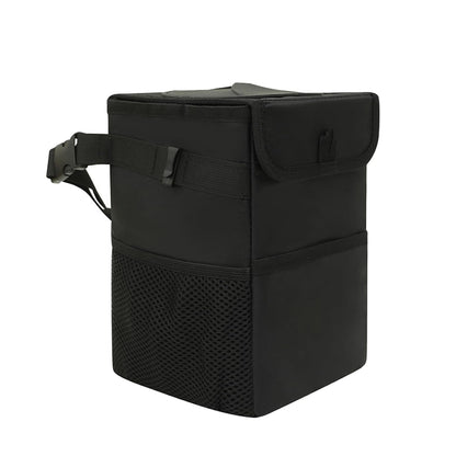 mivceklw Car Trash Can, Foldable Waste Bin, Leakproof Garbage Container, Portable Storage Reusable Design Black 1 Pack for Road Trips, Travel, Camping, Daily Use, 1 pezzo