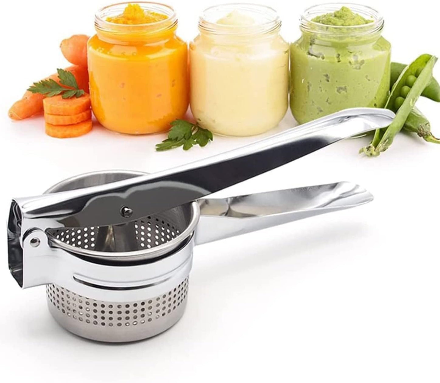 NEWLINE NY Stainless Steel Potato Presser Masher Ricer, Commercial Grade Tool to Press Mash Fruit or Food