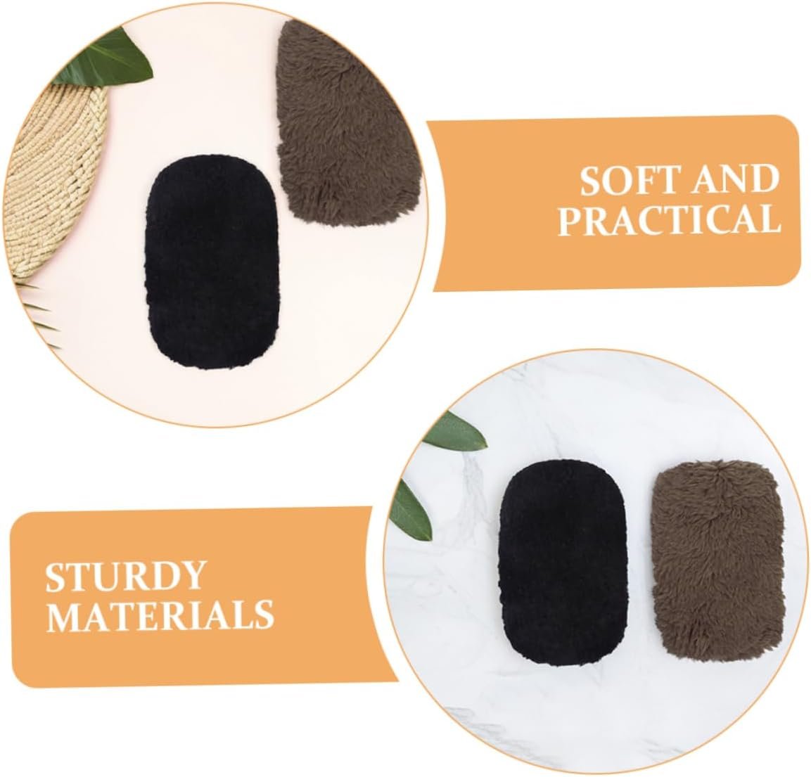FRCOLOR Shoe Polishing Gloves 3pcs Soft Cleaning Cloth for Sneakers Boots Travel Essential Random