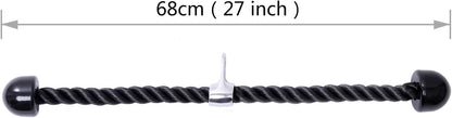 KYLIN SPORT 27" Tricep Rope Pull Down Sport Gymmastic Exercise Machie Cable Attachment Heavy Duty Nylon Rope Easy to Grip & Non Slip