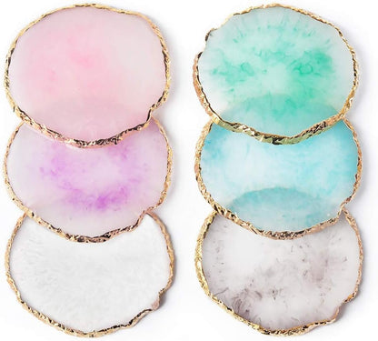 JASSINS Resin Nail Art Palette,Nail Art Painting Mixed Color Palette Gold Edge Nail Gel Color Makeup Display Board Pink