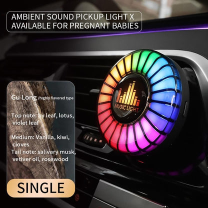 Car Atomosphere Light Vent Clip,RGB Sound Control Fragrance Light,Car Scents Air Freshener,Aromatherapy APP Remote Control Multicolor RGB Change Sound Active Car Gift (ocean)