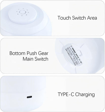 Shenzhi Tech Smart Touch Light, Multi Functional Atmosphere LED Night Light, Adjustable Brightness USB Rechargeable Table Lamp for Bedroom Living Room, Room Decor, Party, Birthday Gift