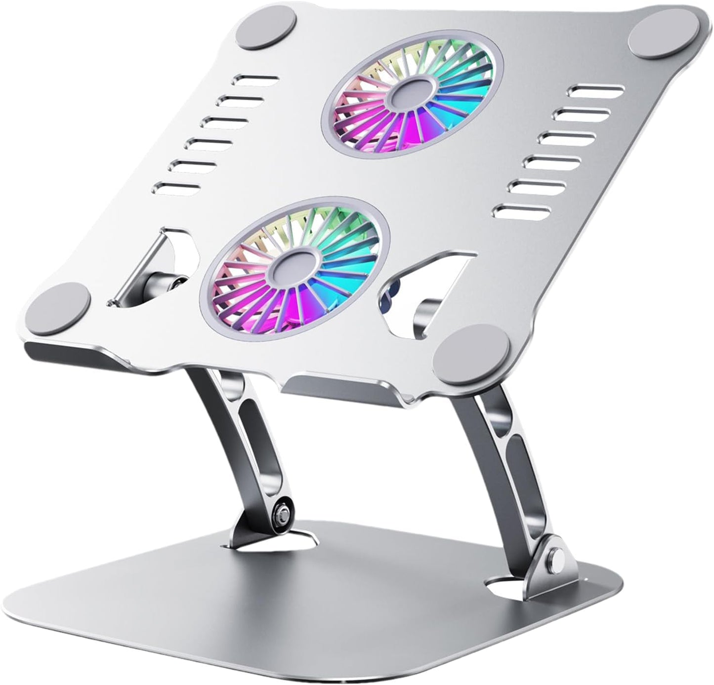 Laptop Cooling Stand - Aluminum Alloy Support, Fan Pad | 30cm Ergonomic Riser with Heat Dissipation Feature, Foldable Adjustable Laptop Holder for Desks, Business Setups