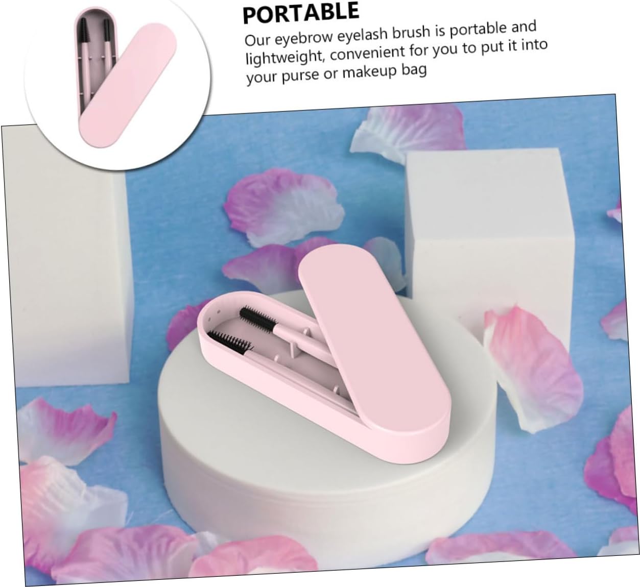 DEARMAMY 1Set Spazzole Silicone Per Sopracciglia e Pratici e Riutilizzabili Rosa Accessori Make Up Essenziali Per Look