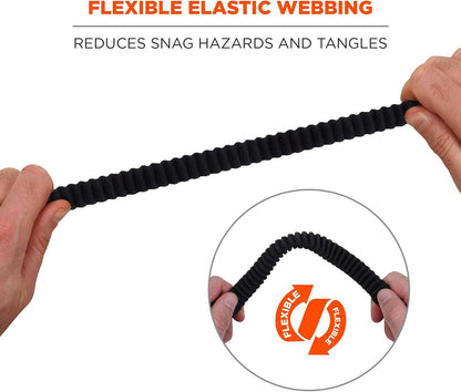 Ergodyne Squids 3105 Tool Lanyard with Aluminum Screw Lock Carabiner, Tool Weight Capacity 15lbs, Black