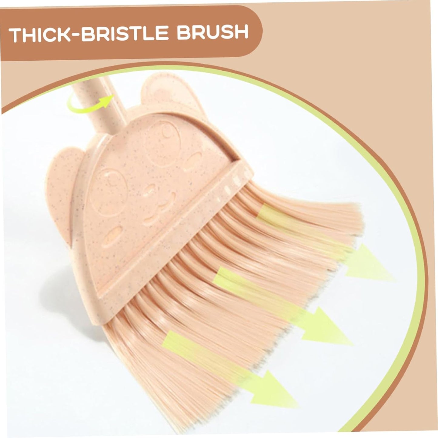 Kid Broom and Dustpan Set Cute & Mini Child Broom and Dustpan Set Educational Housekeeping ABS Toddler Cleaning Kit for Home, Kindergarten