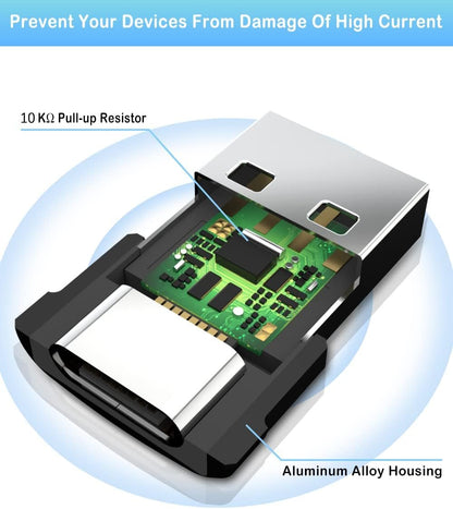 Elebase USB to USB C Adapter 4 Pack,Type C Female to A Male Charger Converter for Apple Watch Ultra iWatch Series 8 7,iPhone 16 15 14 Pro Plus Max,Airpods 4th,iPad 9 10 Air 5 Mini 6,Galaxy S22 S23 S24