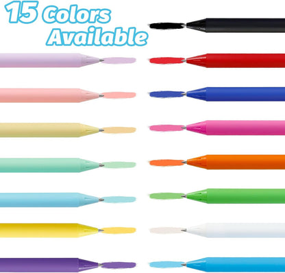WATUNID 20Pcs Retractable Gel Pens, 15 Colors Gel Ink Pens with 100 Sheets Sticky Note, 0.5mm Fine Point Pure Colored Pens, Quick Dry Pen for Journaling, Note Taking, Cute Stationery Office Supplies