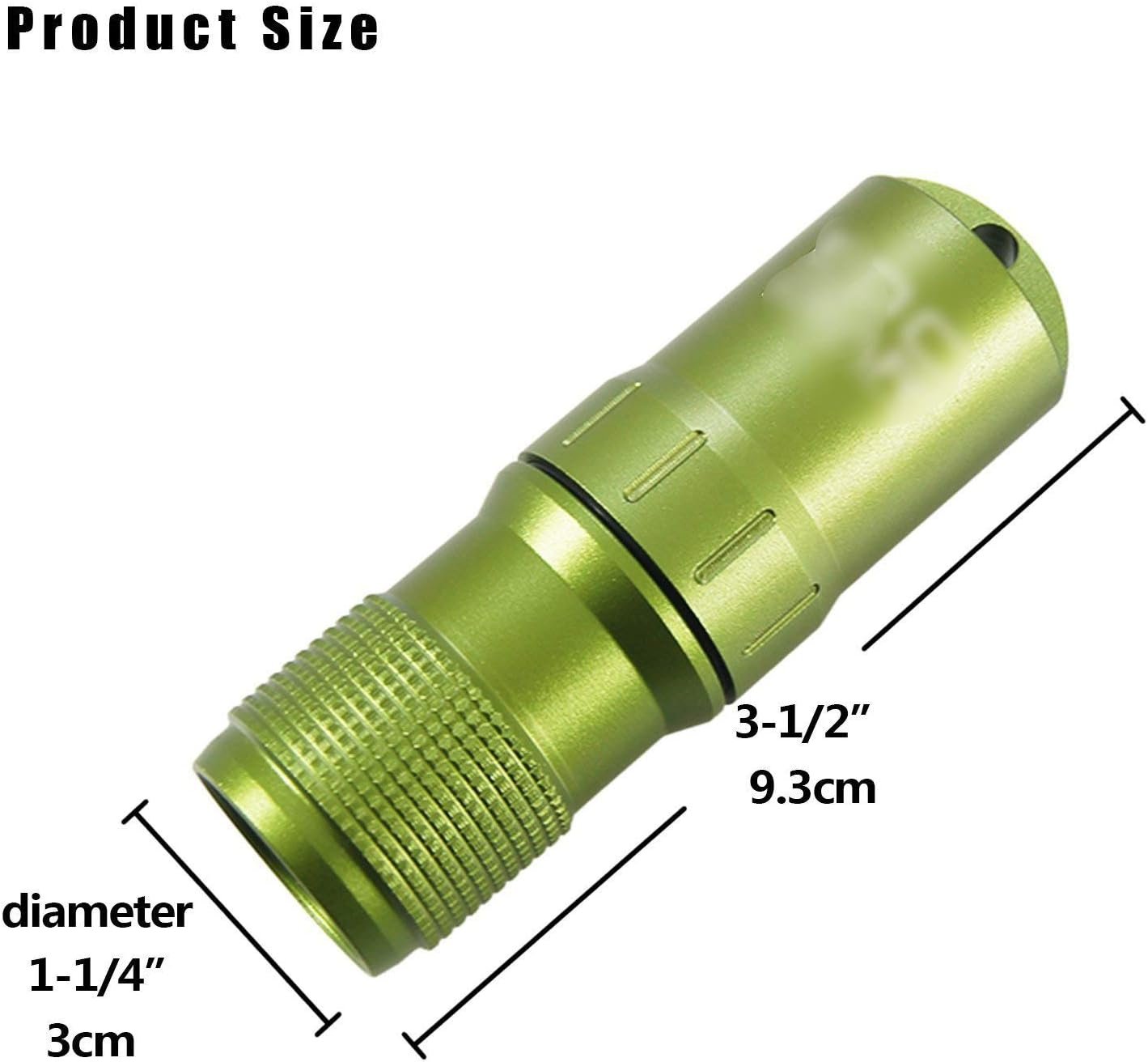 Waterproof EDC Keychain Capsule Tube, Small Outdoor Survival Storage Seal Bottle Matches Case Dry Box Pill Fob Container Emergency Tool(Green)