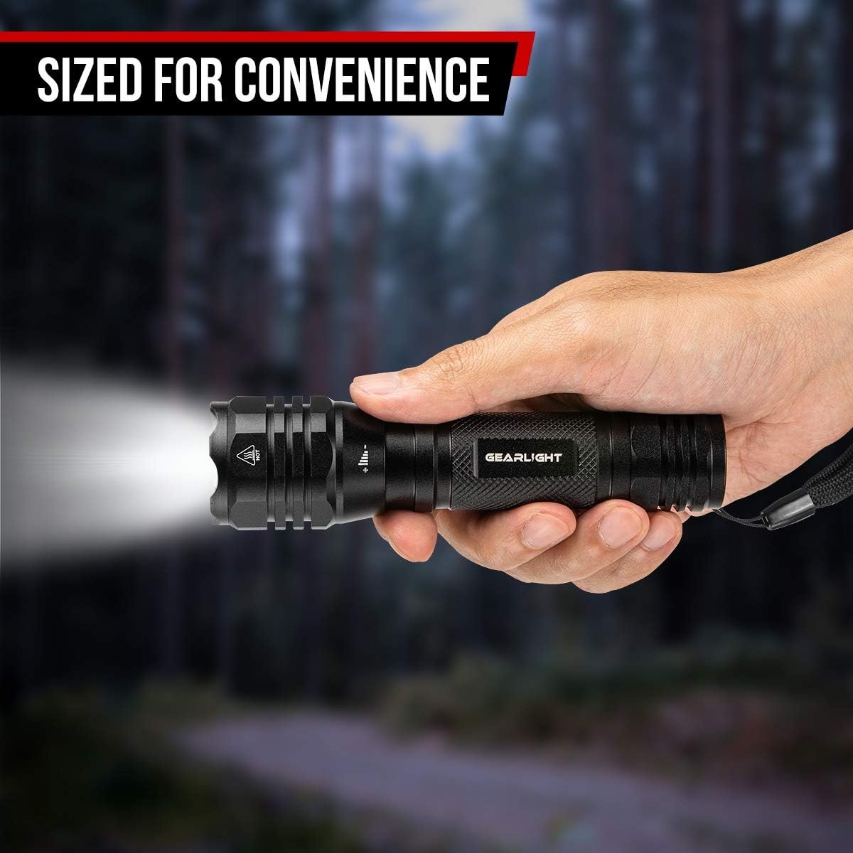 GearLight LED Flashlights S1050 [2 Pack] - Powerful High Lumens Zoomable Tactical Flashlight - Bright Small Flash Light for Camping Accessories, Emergency Gear