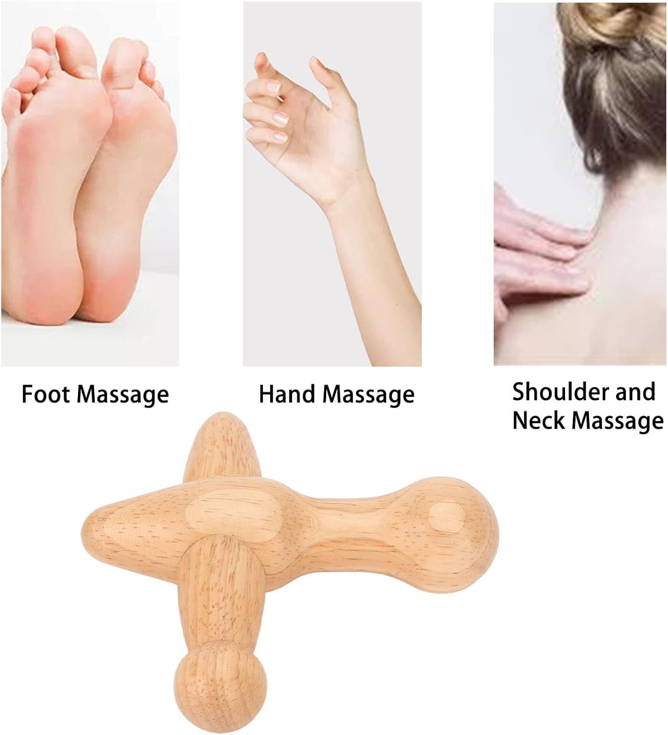 Point Massager Tool, Wood Deep Tissue Acupressure Massage Tools for Full Body Relaxing, Handcrafted Thumb Saver Massager Point Massager
