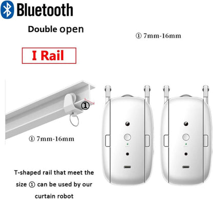 Automatic Curtain Opener Closer Robot Wireless Smart Curtain Motor Timer Voice Control Smart Home Automation Device for for I Rail/U Rail/Rod Compatible with Alexa Google,I Rail