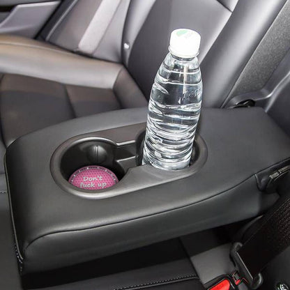 2 Pack Bling Car Coasters for Cup Holder, Crystal Rhinestone 2.75 in Cup Holder Coaster, Silicone Anti-Slip Insert Cup Mats for Women, Interior Accessories Universal for Most Cars (Pink)