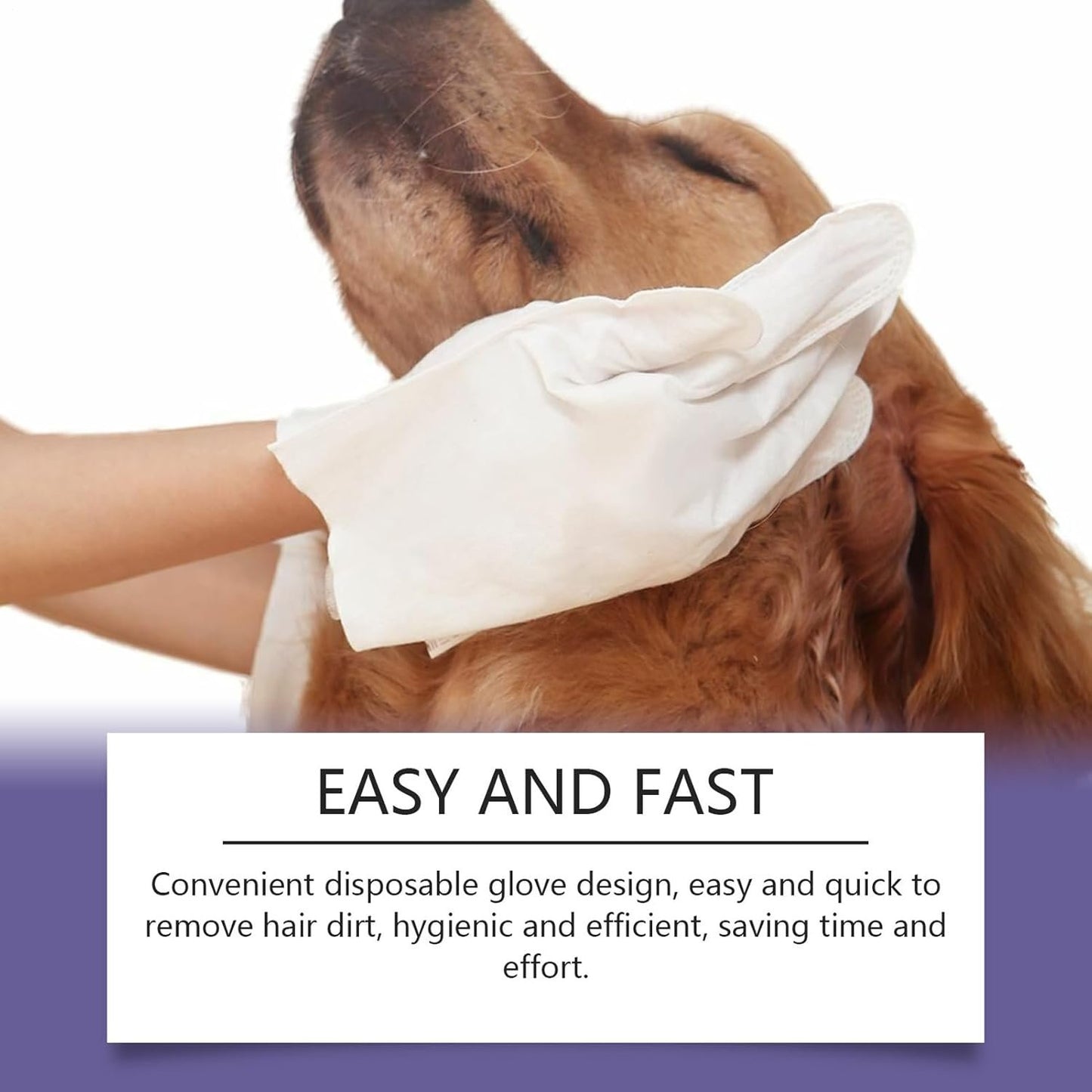 Dog Wipe Gloves | Dog Glove Wipes,Nourishing Waterless Portable Grooming Tool for Daily Routines Hygiene Home Cleanliness Bathing Puppies Kittens Removing Shedding Hair