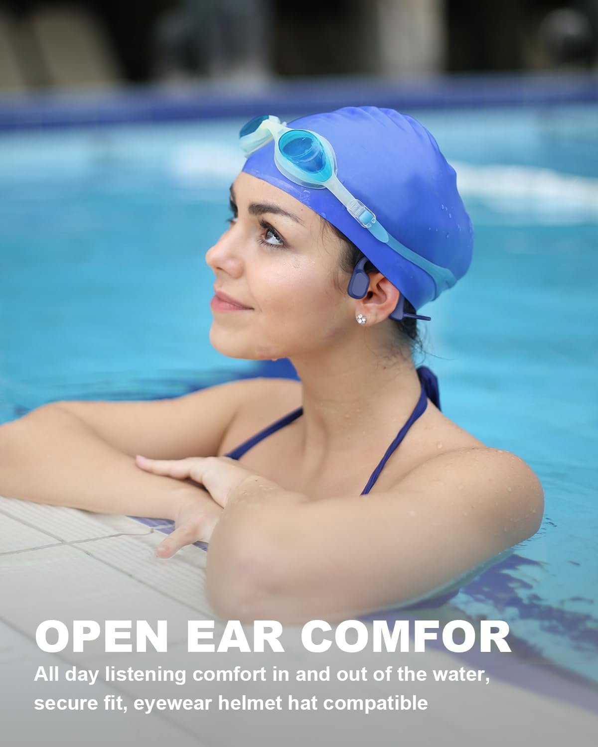 SANOTO Bone Conduction Headphones Swimming Headphones, IP68 Waterproof Headphones, Open Ear Headphones Built-in MP3 8G Memory, Wireless Earphones Sport Headphones for Swimming, Running, Driving