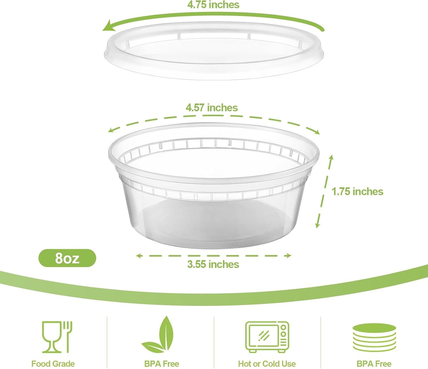 AOZITA 36 Sets 8 oz Plastic Deli Food Containers With Lids, Airtight Food Storage Containers, Freezer/Dishwasher/Microwave Safe, Soup Containers For Takeout Meal Prep Storage