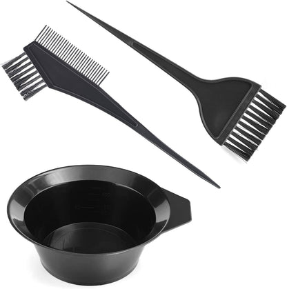 Gezimetie, Hair Coloring Tools Set of 3 Double Sided Brush Comb Bowl for Salon DIY