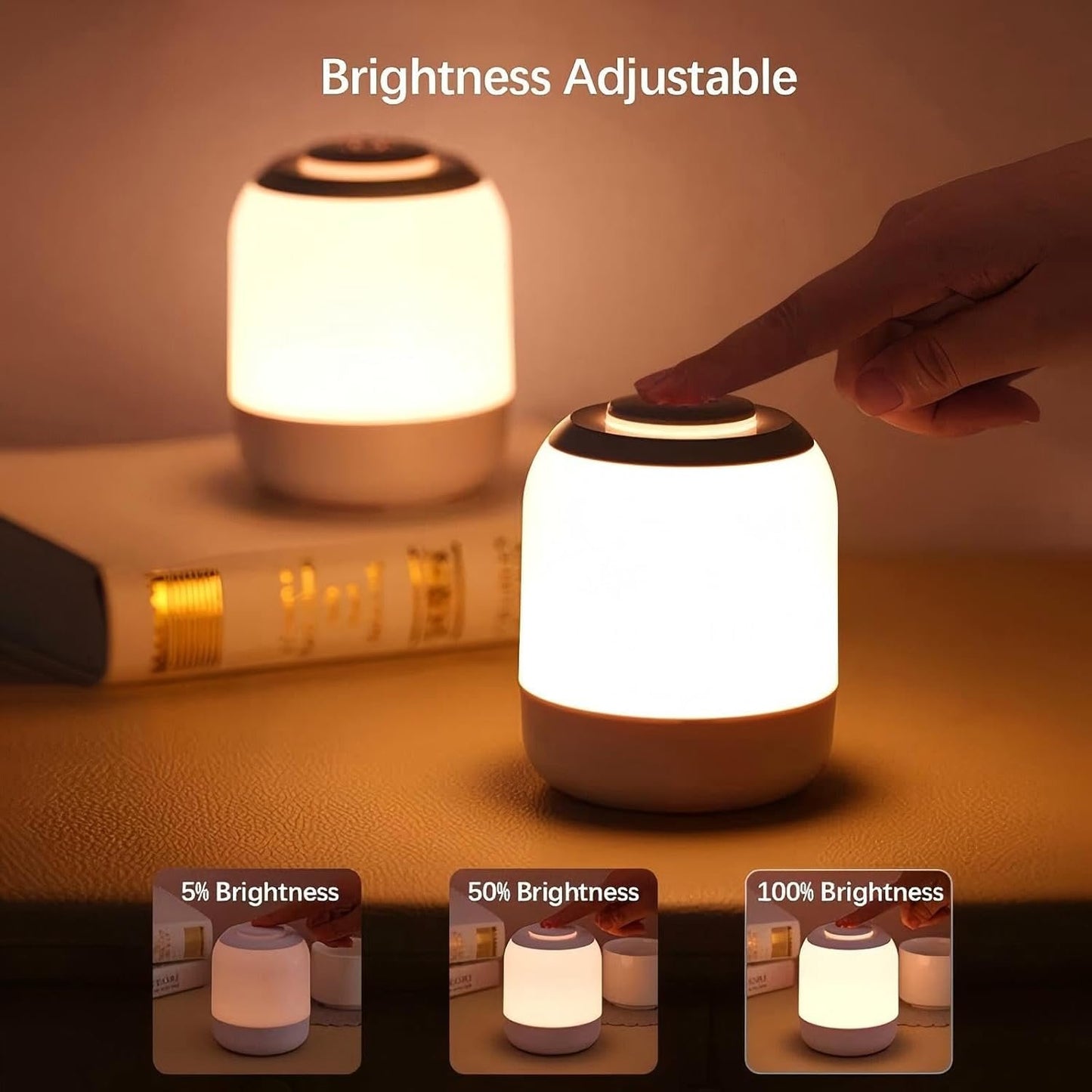 Shenzhi Tech Smart Touch Light, Multi Functional Atmosphere LED Night Light, Adjustable Brightness USB Rechargeable Table Lamp for Bedroom Living Room, Room Decor, Party, Birthday Gift