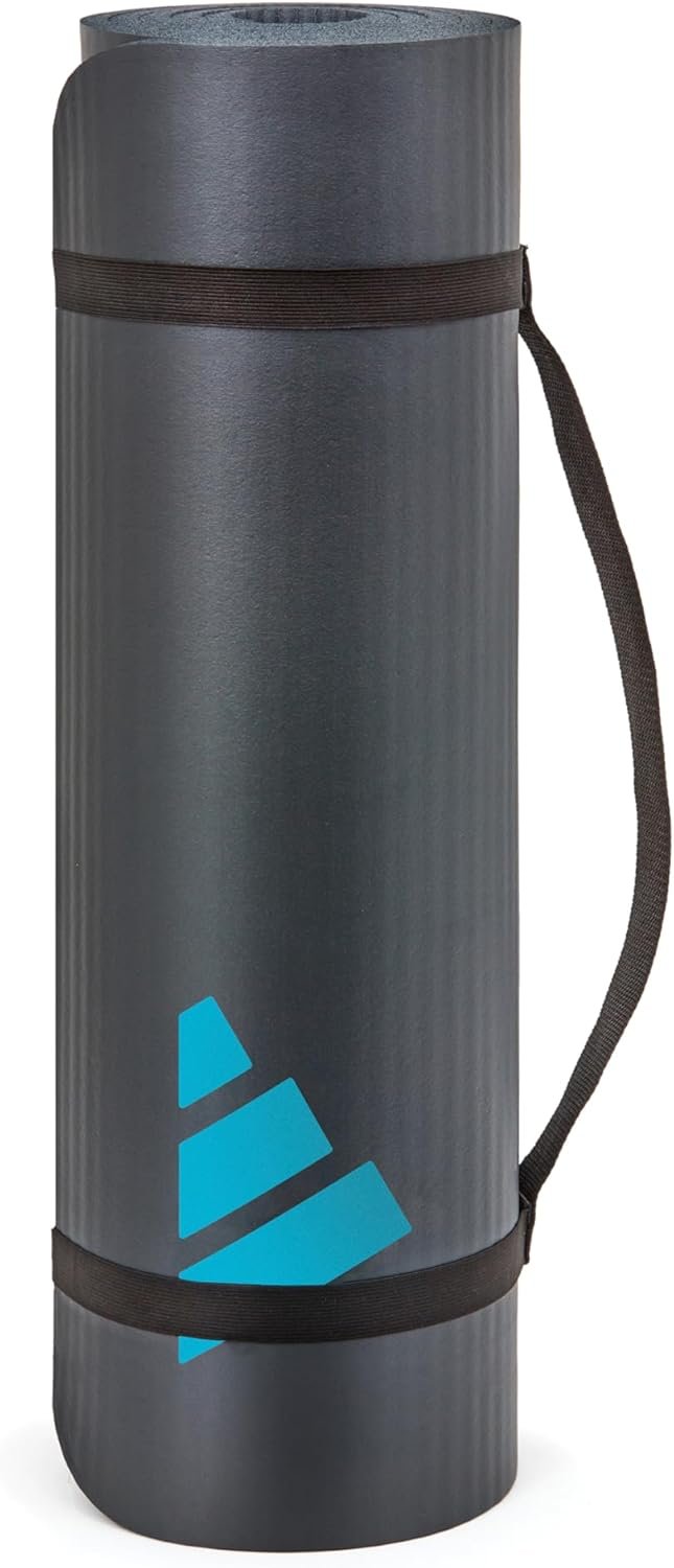 adidas Tie-Dye Yoga Mat with Carry Strap - 10mm Thick Exercise Mat, Non-Slip for Yoga, Pilates, Stretching, Fitness & Gymnastics, Yoga Accessories for Women, Home Gym & Workout Mat, Home Gym Equipment