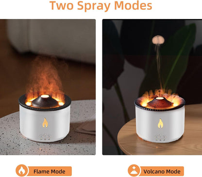Mcbazel Volcano Humidifier Essential Oil Diffuser, 360mL Flame Air Diffuser Mist Diffuser Humidifier with Flame Light/Remote Control for Home, Office