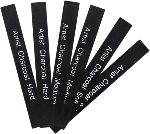 TEHAUX Professional Shading Charcoal Sticks 6 Soft-medium-hard Carbon Rods for Students
