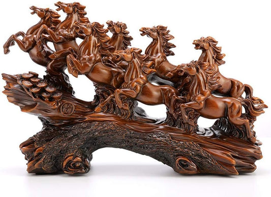 Feng Shui Ornaments Horse Statues Home Decor Resin Sculpture Prosperity Ornaments Wealth Success, Home Office Decoration, Horse