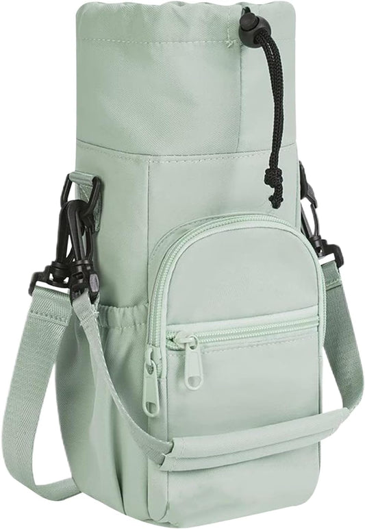 Générique Water Bottle Bag, Insulated Cup Holder, 12,01 x 5 x 4,02 pollici Ampia Capacity Waterproof Organizer, Strap, Outdoor Gear Pouch for Workouts, Hiking, Adventures and Fishing, verde, Se