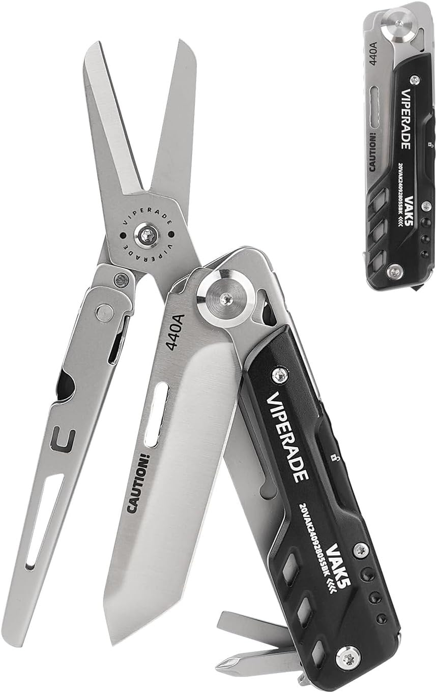 VIPERADE VAK4 Multitool Pocket Knife for Men, Multifunctional 21-in-1 Multitool Pocket Knife with Pouch, Outdoor Camping Survival and Everyday Use (VAK5)