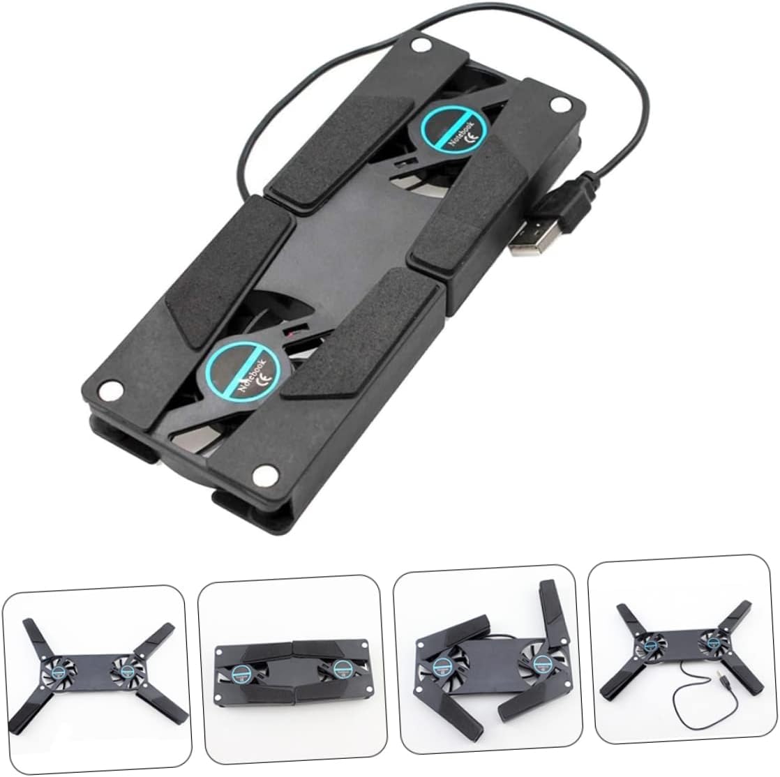 Hoement 2sets Lightweight Laptop Cooling Pad Dual Fans Laptop Cooler Anti-Slip and Quiet for Business 2pcs*2