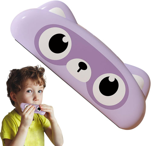 Harmonica Toy Kids, Musical Instrument, 16x5.6x2.5cm, Cartoon Animal Design, Easy Play, ABS, Kids Beginner, Educational Sound, for Colorful Fun Accessory