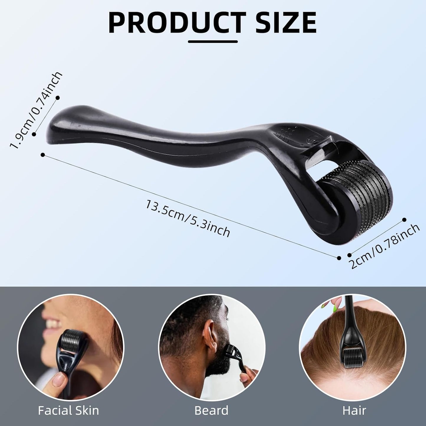 Titanium 0.25mm Microneedle Roller for Face & Body - Advanced Beard & Hair Growth Tool, Household Facial Beauty Roller, Perfect Skin Care Solution for Home & Salon Use (6 PCS Black)