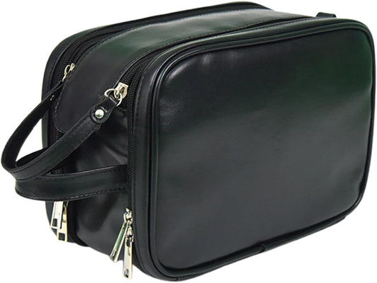 Toiletry Organizer, Bathroom Travel Bag, Travel Toiletries Bag, Men's Toiletry Kit, Shaving Kit Organizer, 24 x 17 x 14 cm, Large Capacity Toiletry Bag Organizer for Bathroom and Travel Use, Black,