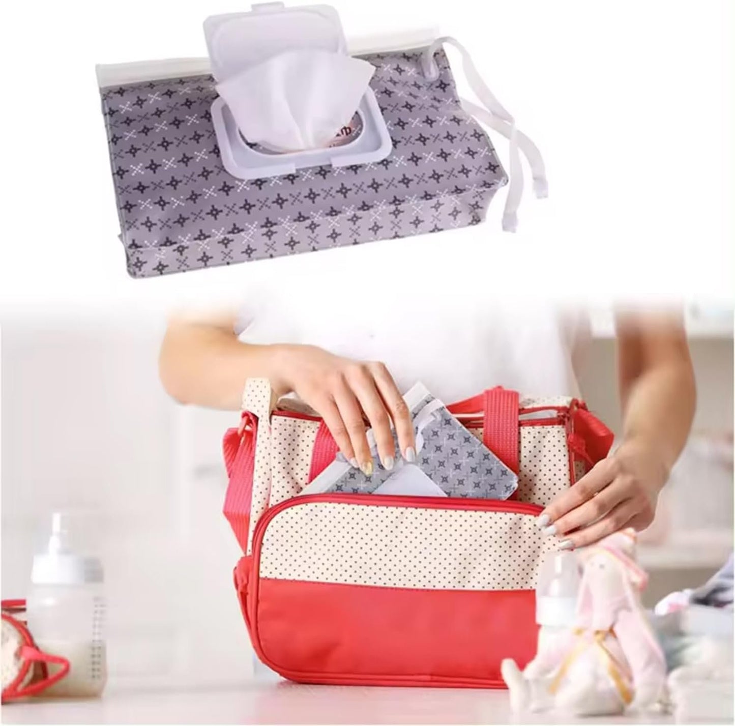 4pcs Baby Wipe Dispenser, Portable Refillable Baby Wipes Container for Diaper, Wipe Dispenser for Travel, Reusable Travel Wet Wipe Pouch for Outdoor, Camping, Hiking.