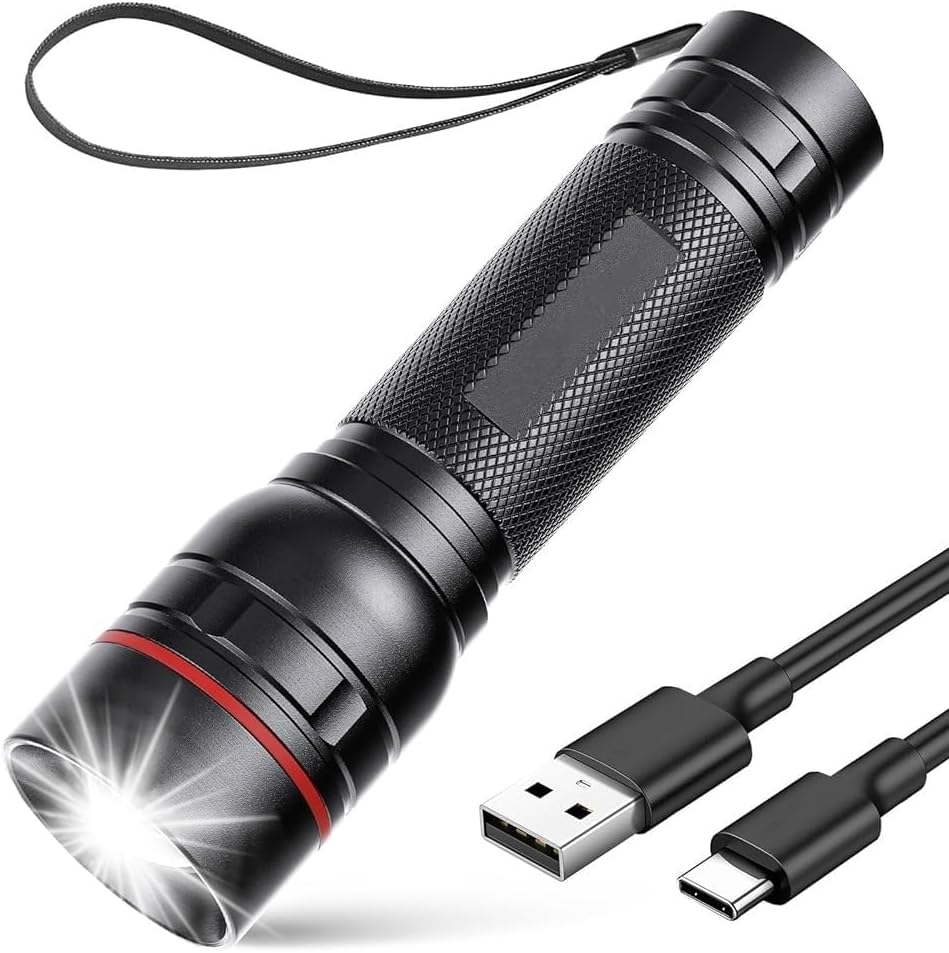 Ahaorigin G1000 Super Bright Torch Flashlight, Tactical Flashlight with 3 Lighting Modes, Portable Powerful Torch for Emergency Hiking Home (Battery Included)