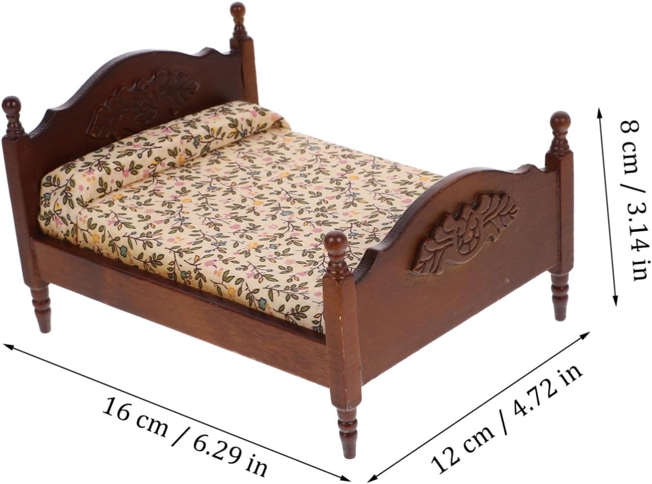 CIYODO Mini mobili letto casa delle bambole letto matrimoniale mini letto matrimoniale letto matrimoniale in miniatura mini letto per bambole Di legno