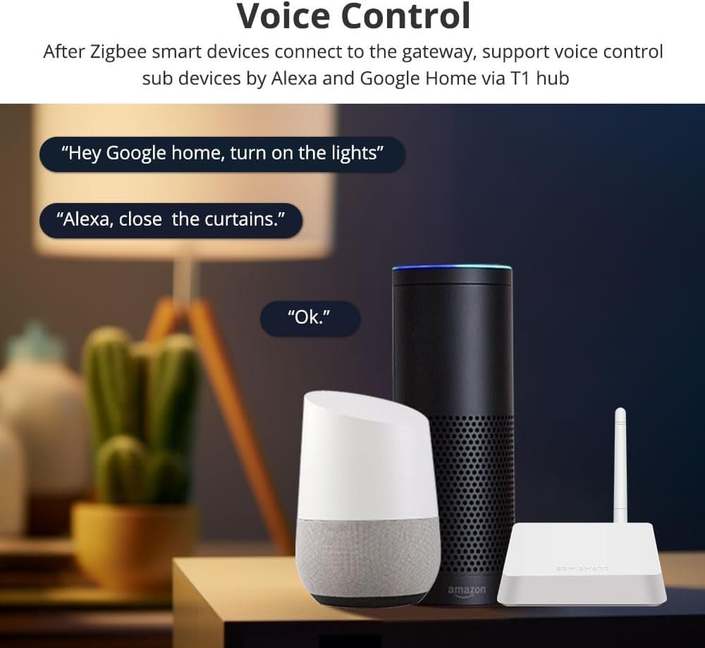 Tuya Zigbee 3.0 Hub Gateway with Antenna for Smart Home Automation, Compatible with Alexa/Google Home, Work with Tuya ZigBee Smart Devices