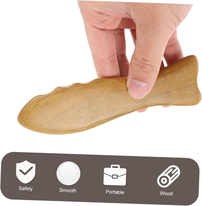 Healeved 1PC Natural Sandalwood Board Facial Care Scraping Plate for Skin Lifting Relaxation Aging Lightweight Portable Wooden Massage Tool for Home Travel