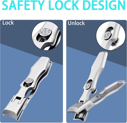 Nail Clippers for Thick Nails,Large Wide Jaw Opening Toe Nail Clippers for Seniors,Stainless Steel Portable Ultra Sharp Nail Clipper,Pedicure,Men & Women Big.2 pack