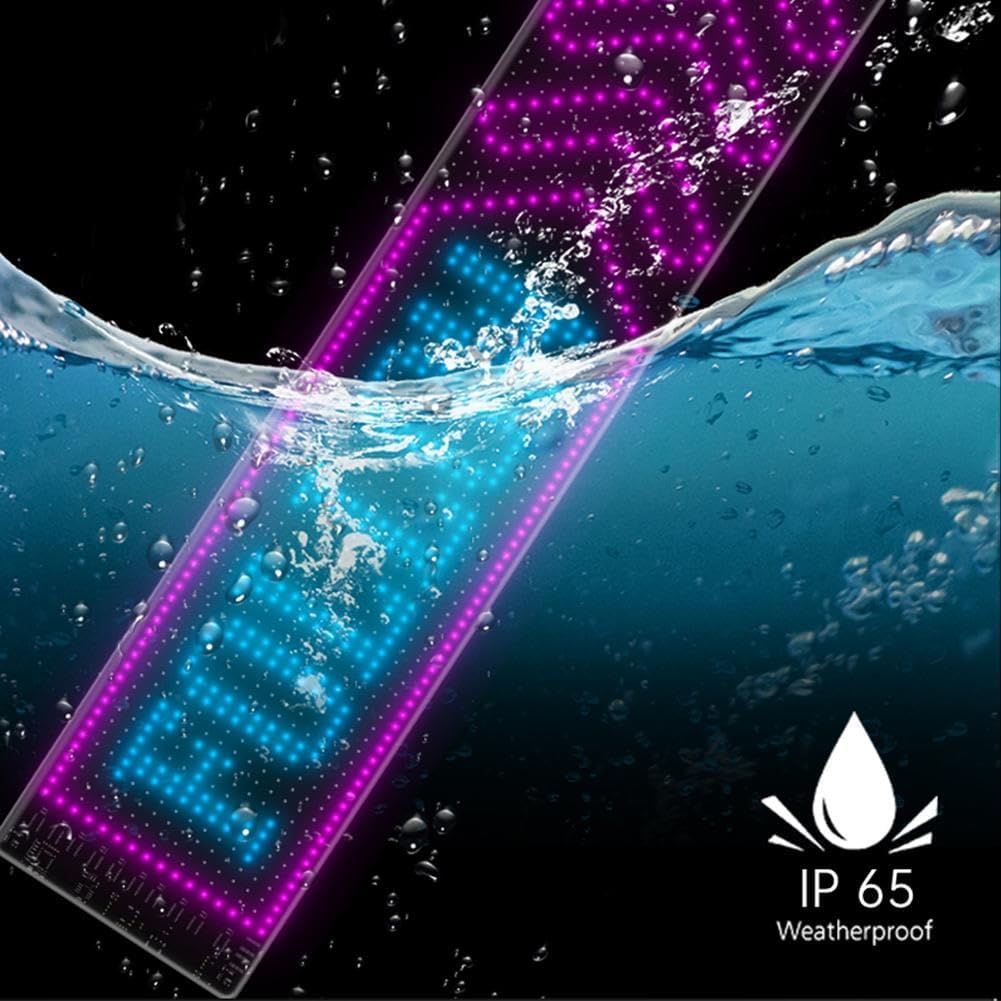 Devil Eyes Light for Car, LED Matrix Pixel Panel Car Sign, RGB Lighting Graffiti Scrolling Board, Windshield Advertising Bluetooth Smart App Control Scrolling Led Display Board for Shop Car Bar