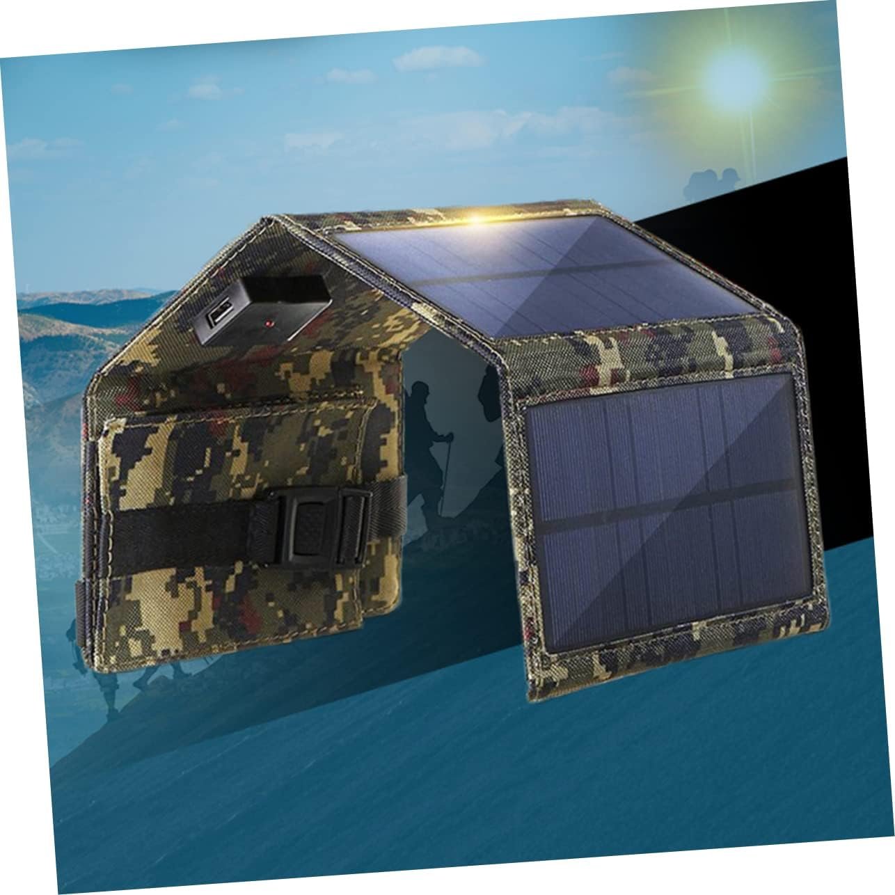 Gogogmee Foldable Solar Panel Charger 10w Solar Power Bank USB Port for Mobiles Outdoor Use