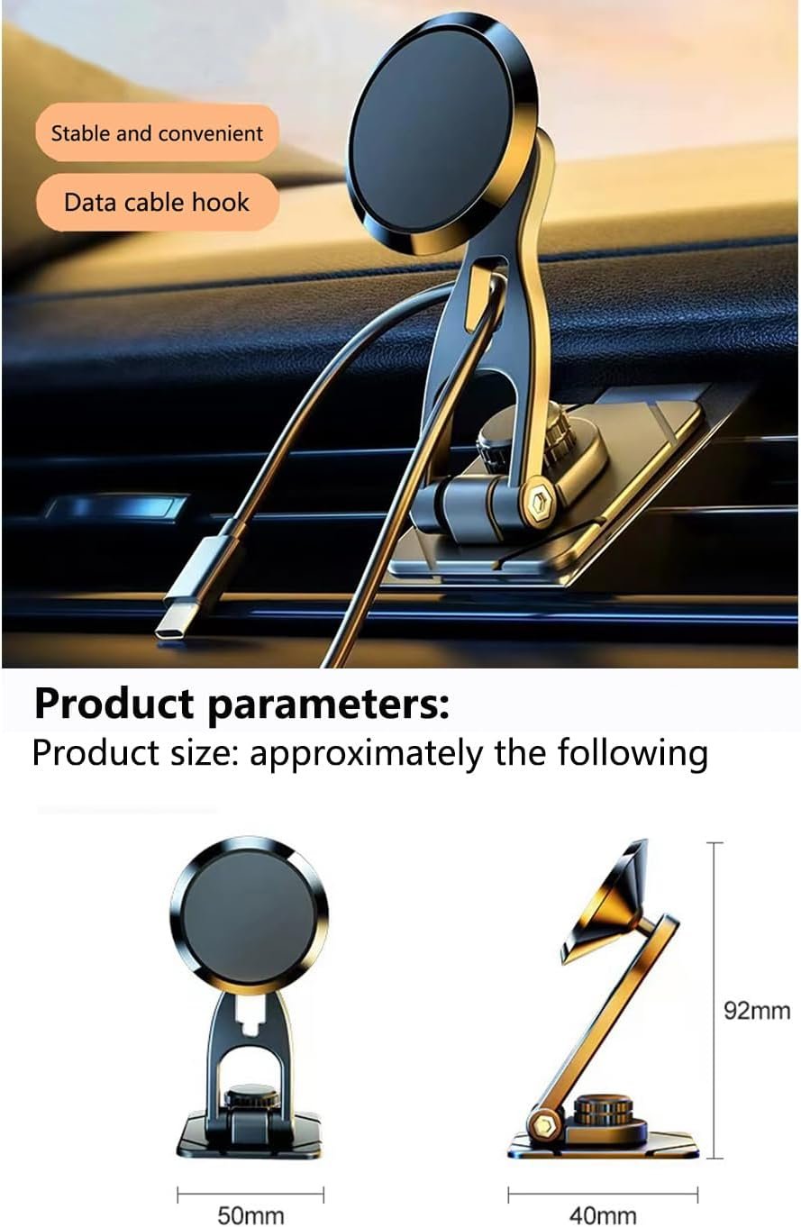 JXBCGAL Car Phone Holder, Magnetic Mobile Phone Holder, 360° Dashboard Phone Holder Compatible with Smartphones Like iPhone