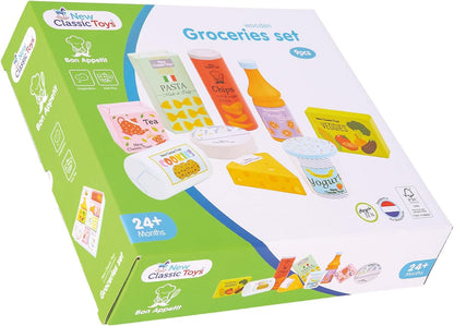 New Classic Toys Play Food Set, Multicoloured, Groceries, 10595