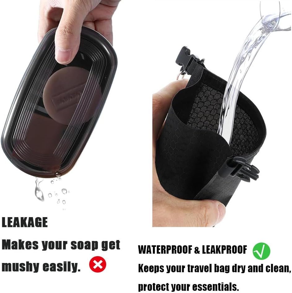 Travel Soap Bag - Waterproof, Leakproof Travel Soap Case,Quick Dry Bar Soap Pouch Travel Soap Container with Hanging Mesh Bag Shampoo Bars & Conditioner Bars, Gifts for Travel Camping Enthusiasts