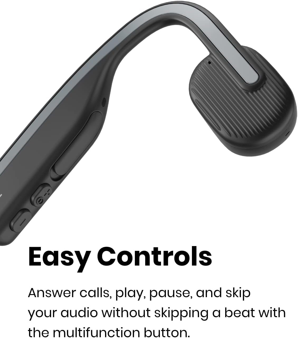Shokz (AfterShokz) OpenMove - Open-Ear Bluetooth Sport Headphones - Bone Conduction Wireless Earphones - Sweatproof for Running and Workouts, with Sticker Pack (Grey)