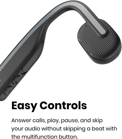 Shokz (AfterShokz) OpenMove - Open-Ear Bluetooth Sport Headphones - Bone Conduction Wireless Earphones - Sweatproof for Running and Workouts, with Sticker Pack (Grey)