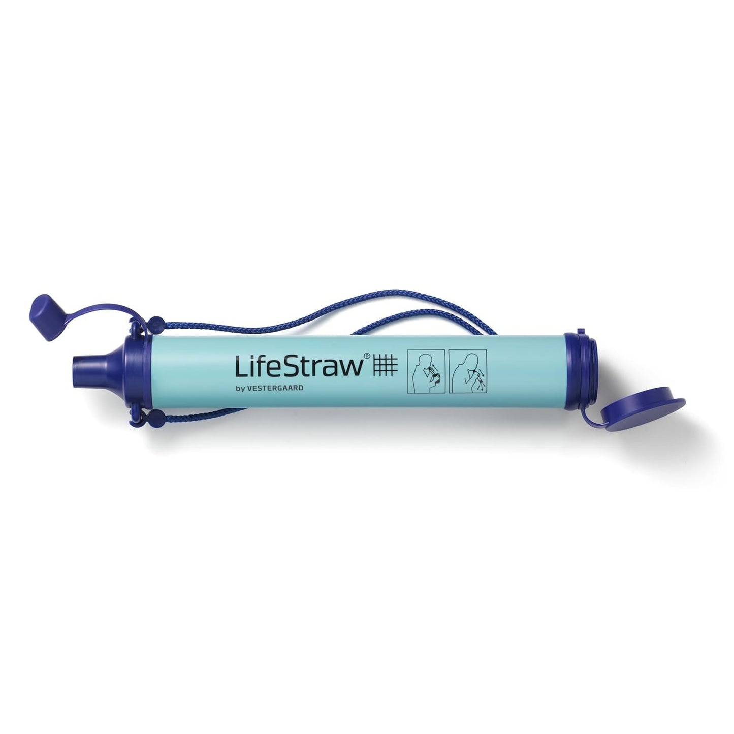 LifeStraw Personal Water Filter for Hiking, Camping, Travel, and Emergency Preparedness, Blue, Stocking Stuffers, for Men and Women